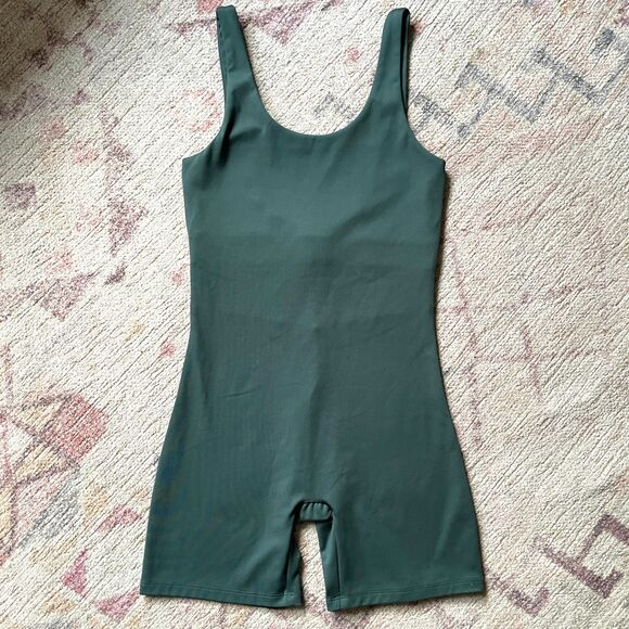 Girlfriend Collective Bike Unitard Hunter Green sz S - Picture 2 of 6